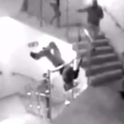 Yes, flip off the metal stair railing why don't you