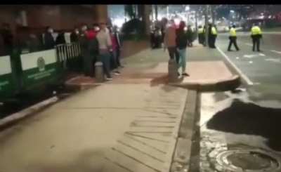 Cali, Colombia, police disguising themselves as protesters to go cause havoc.