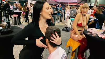 Angela with a Fan