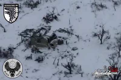 Concentration of Russian infantry who hid in the building were destroyed by FPV kamikaze drone from the Ukrainian 