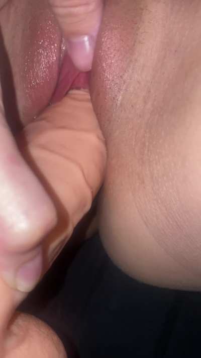 Big dildo stretching my tight pussy