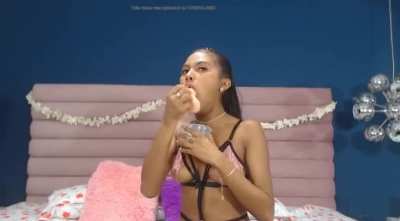Cute latina being sloppy