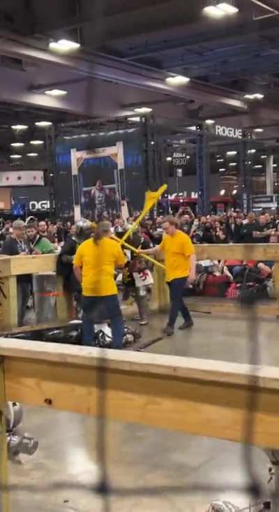 Guy gets destroyed with an axe (he&rsquo;s ok)