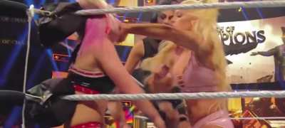 Alexa is muffled as Mandy makes sure to keep her hand over Alexa&rsquo;s mouth