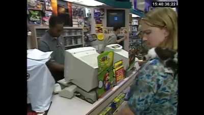 At a GameStop store on Launch Day of PS2 in 2000