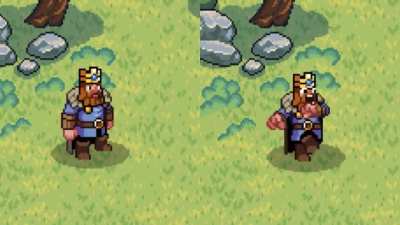Trying to choose correct scare emote for king in my tower defense about peasants who is not satisfied with your ruling. 
Right one is so fun but feels too caricature even for satiric medieval.