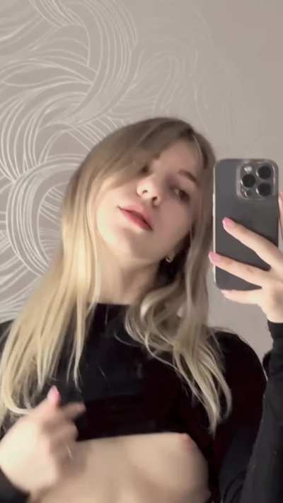 Showing off my petite titties (reveal)
