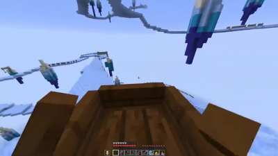 Super cool ice race track i made in my server. Took only about 9 hours to construct. (3 on dragon XD)