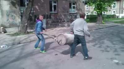Not a lighter but a torch and a homemade cannon