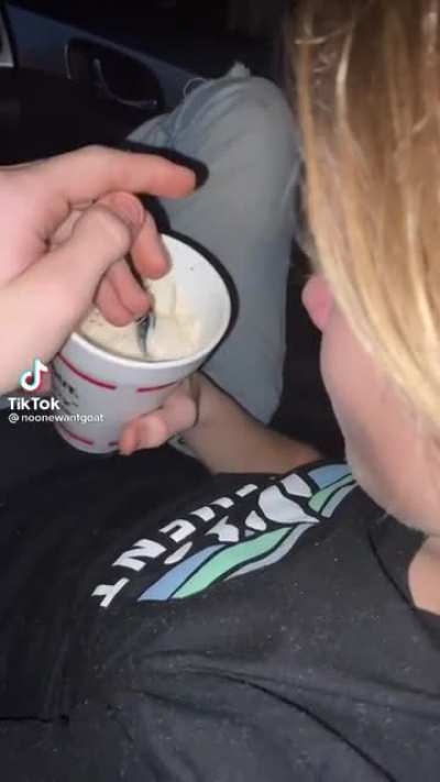 Tony enjoying his steak out shake