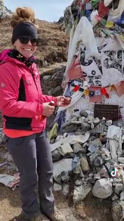 If she climbed a bit higher, instead of visiting her father&rsquo;s memorial on Mt. Everest, she could have visited her Pop-sicle.