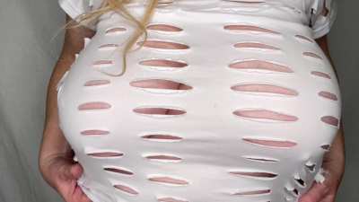 Huge braless boobs