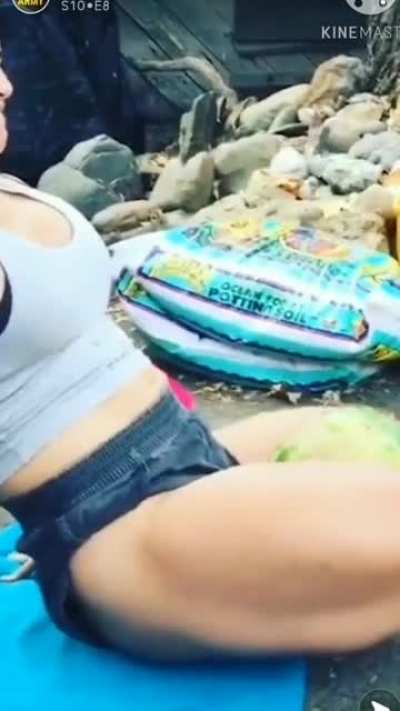 HMC while I destroy a watermelon with my thighs
