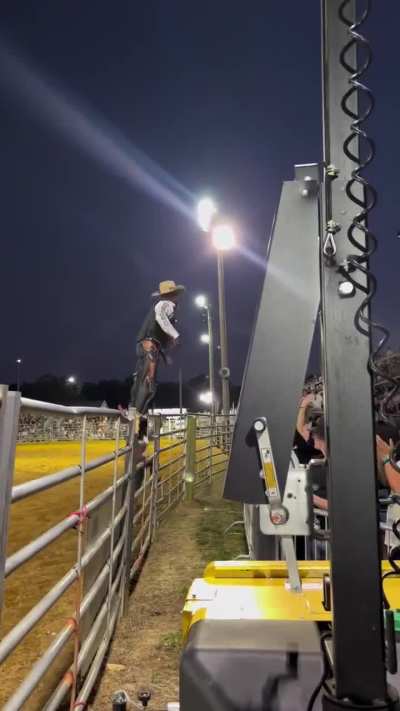 Wcgw with back flipping into the arena at a rodeo