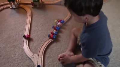 Kid's solution to the trolley problem