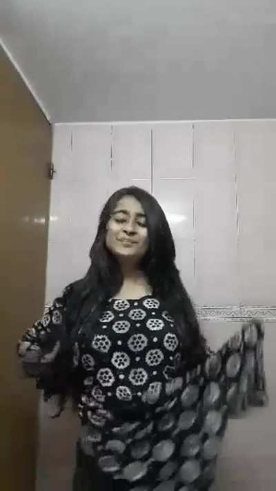 Shy Girl Stripping in Washroom for Boyfriend