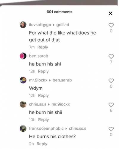 he burn his shii 💀