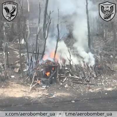 UA drone team "Aerobomber" (30th Brigade) working on russian positions, including nice confetti effect 