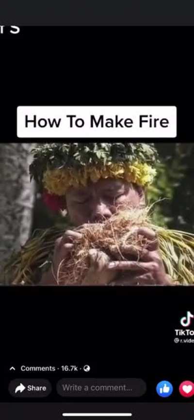 Comedian makes fire
