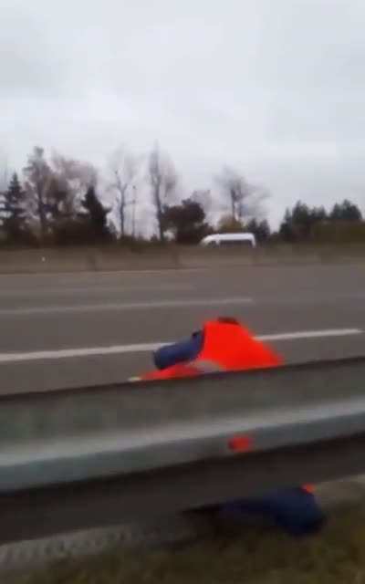 JustStopOil protestor blocking German Autobahn.