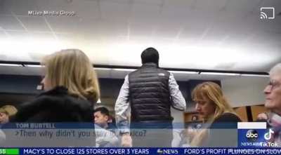 That man threw his hands up like “wait we all ain’t racist in here?”