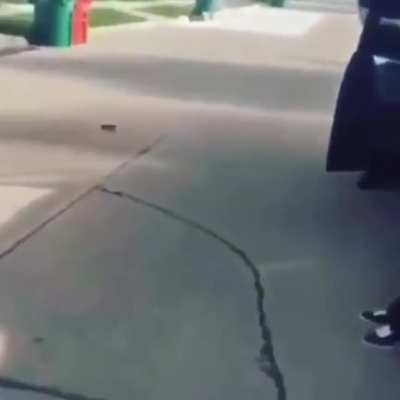 Dude slams a cop on the street