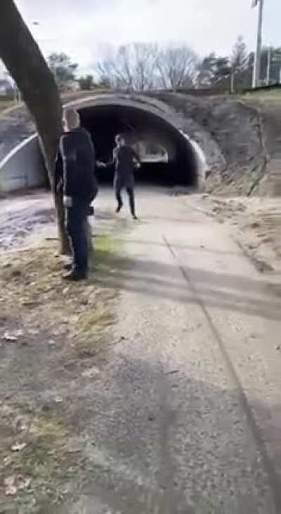 Fireworks in a tunnel create a powerful shockwav!