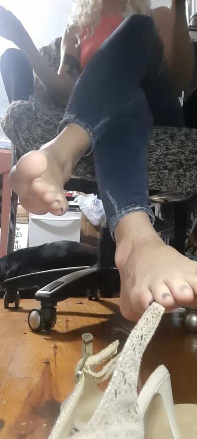 Heels and jeans after work