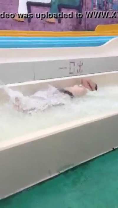 tits out on the water slide