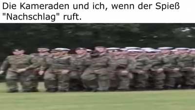 Die Kameraden und ich, wenn der Spie&szlig; "Nachschlag" ruft.