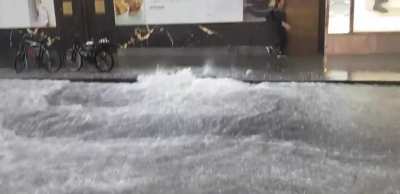 Little Burke St during the flash storm right now