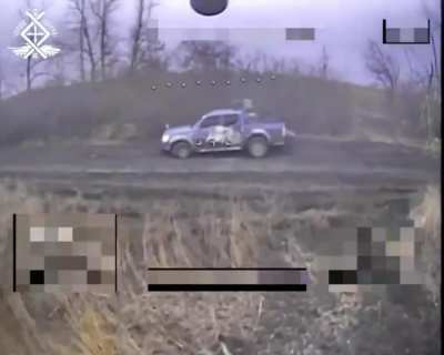 Northern Warriors use 'VT-40' FPV drones to strike a Ukrainian BMP with infantry riding on top, a pickup truck, and an armored vehicle