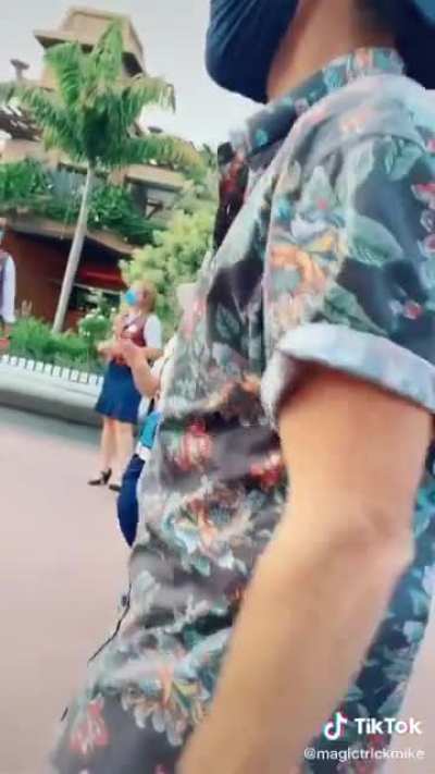 Idiot thinks he's cool breaking the rules at Disney.