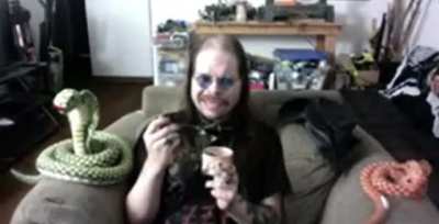 Cobra eats cat food 