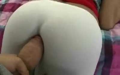 He forgot to pull her yoga pants down