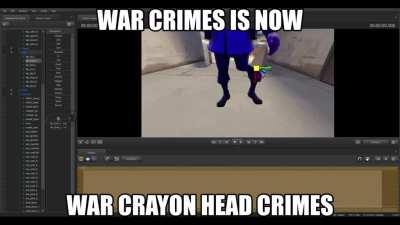 War Crimes Soldier becomes War Crayon Head Crimes and whips nae nae like based chad 😎😎😎(Inspired by a post from around last year)