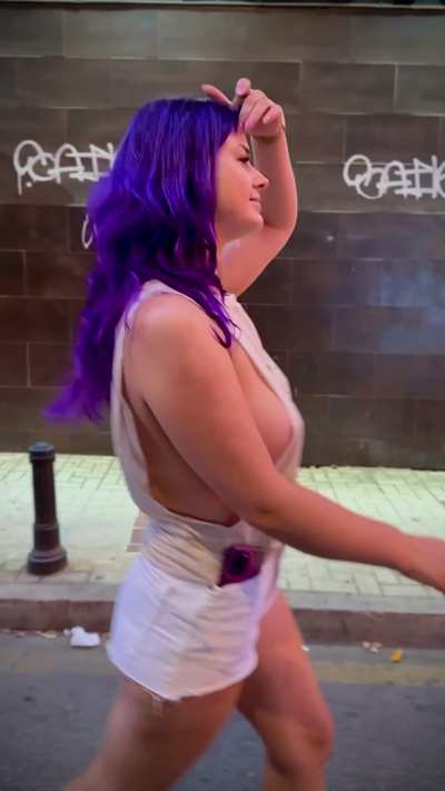 This barely even works as a top any more&hellip; but it shows off amazing sideboob for everyone on the street.