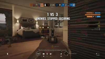 My wife the Kapkan main saving my life during one of the most confusing 1v5 clutches I&rsquo;ve had!