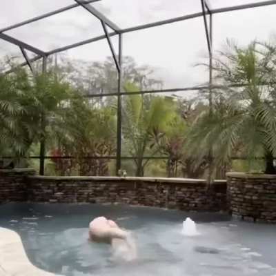 cassie in the pool