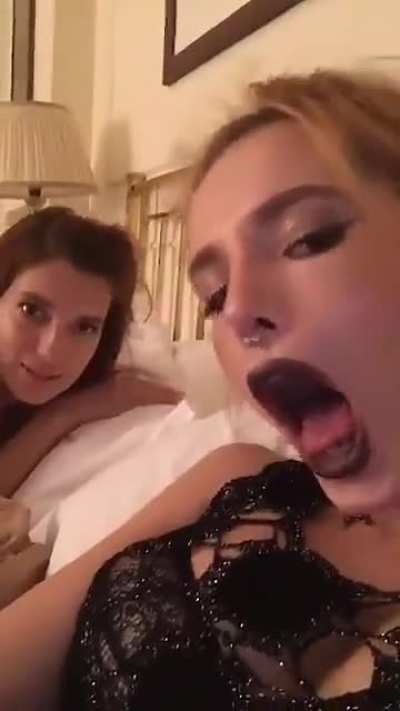 Bella shows us what it looks like when she gags on cock