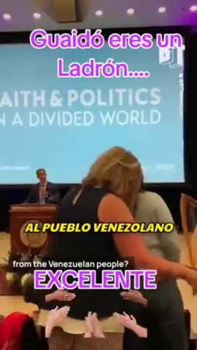 Estudiante le grita a Juan Guaido ladr&oacute;n y traidor en Oreg&oacute;n 