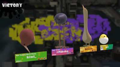 I recreated Splatoon 3's victory screen with birds