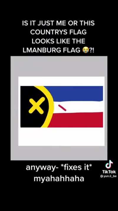Kid thinks she fixed my country's flag