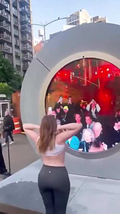 NYC to Dublin portal got closed after people kept doing dumb shit 🤣