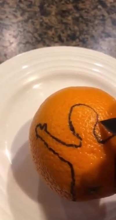 Drawing an orange