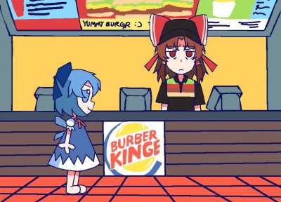 Cirno at Burger King (REAL) by me
