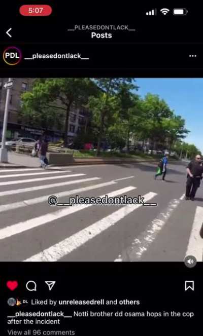 Notti brother ddosoma seen getting into a cop car after Notti Osama stabbing incident