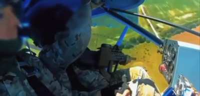 Ukrainian military on a civil aviation plane intercepting Russian drones over the Kyiv region (July 2024)