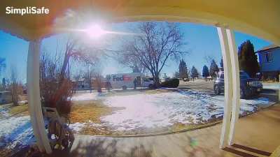 FedEx truck stolen during delivery at my friend's house