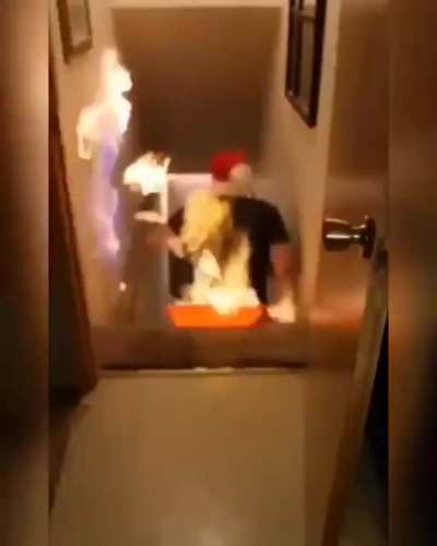 WCGW igniting a sled of vodka down your stairs